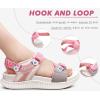 imageKuaiLu Womens Orthopedic Walking Sandals Recovery Sport Outdoor Hiking Water Sandles Thick Athletic Cushion Adjustable Leather Strap Sandals with Comfortable Plantar Fasciitis Arch SupportPink White