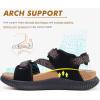 imageKuaiLu Womens Orthopedic Walking Sandals Recovery Sport Outdoor Hiking Water Sandles Thick Athletic Cushion Adjustable Leather Strap Sandals with Comfortable Plantar Fasciitis Arch SupportBlack Khaki