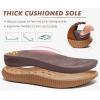 imageKuaiLu Womens Orthopedic Walking Sandals Recovery Sport Outdoor Hiking Water Sandles Thick Athletic Cushion Adjustable Leather Strap Sandals with Comfortable Plantar Fasciitis Arch SupportBrown Khaki