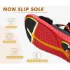 imageKuaiLu Womens Orthopedic Walking Sandals Recovery Sport Outdoor Hiking Water Sandles Thick Athletic Cushion Adjustable Leather Strap Sandals with Comfortable Plantar Fasciitis Arch SupportRed Black