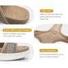 imageKuaiLu Womens Orthopedic Walking Sandals Recovery Sport Outdoor Hiking Water Sandles Thick Athletic Cushion Adjustable Strap Sandals with Comfortable Plantar Fasciitis Arch SupportBeige