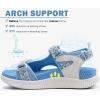 imageKuaiLu Womens Orthopedic Walking Sandals Recovery Sport Outdoor Hiking Water Sandles Thick Athletic Cushion Adjustable Strap Sandals with Comfortable Plantar Fasciitis Arch SupportBlue White