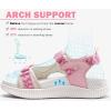 imageKuaiLu Womens Orthopedic Walking Sandals Recovery Sport Outdoor Hiking Water Sandles Thick Athletic Cushion Adjustable Strap Sandals with Comfortable Plantar Fasciitis Arch SupportPink White