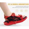 imageKuaiLu Womens Orthopedic Walking Sandals Recovery Sport Outdoor Hiking Water Sandles Thick Athletic Cushion Adjustable Strap Sandals with Comfortable Plantar Fasciitis Arch SupportBlackRed