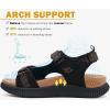 imageKuaiLu Womens Orthopedic Walking Sandals Recovery Sport Outdoor Hiking Water Sandles Thick Athletic Cushion Adjustable Strap Sandals with Comfortable Plantar Fasciitis Arch SupportBlack Khaki