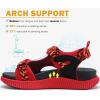 imageKuaiLu Womens Orthopedic Walking Sandals Recovery Sport Outdoor Hiking Water Sandles Thick Athletic Cushion Adjustable Strap Sandals with Comfortable Plantar Fasciitis Arch SupportBlackRed