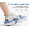 imageKuaiLu Womens Orthopedic Walking Sandals Recovery Sport Outdoor Hiking Water Sandles Thick Athletic Cushion Adjustable Strap Sandals with Comfortable Plantar Fasciitis Arch SupportBlue White