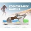 imageKuaiLu Womens Orthopedic Walking Sandals Recovery Sport Outdoor Hiking Water Sandles Thick Athletic Cushion Adjustable Strap Sandals with Comfortable Plantar Fasciitis Arch SupportBeige