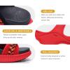 imageKuaiLu Womens Orthopedic Walking Sandals Recovery Sport Outdoor Hiking Water Sandles Thick Athletic Cushion Adjustable Strap Sandals with Comfortable Plantar Fasciitis Arch SupportBlackRed