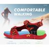 imageKuaiLu Womens Orthopedic Walking Sandals Recovery Sport Outdoor Hiking Water Sandles Thick Athletic Cushion Adjustable Strap Sandals with Comfortable Plantar Fasciitis Arch SupportBlackRed