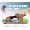 imageKuaiLu Womens Orthopedic Walking Sandals Recovery Sport Outdoor Hiking Water Sandles Thick Athletic Cushion Adjustable Strap Sandals with Comfortable Plantar Fasciitis Arch SupportKhaki
