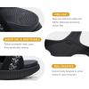 imageKuaiLu Womens Orthopedic Walking Sandals Recovery Sport Outdoor Hiking Water Sandles Thick Athletic Cushion Adjustable Strap Sandals with Comfortable Plantar Fasciitis Arch SupportAll Black