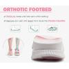 imageKuaiLu Womens Orthopedic Walking Sandals Recovery Sport Outdoor Hiking Water Sandles Thick Athletic Cushion Adjustable Strap Sandals with Comfortable Plantar Fasciitis Arch SupportPink White