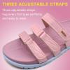 imageKuaiLu Womens Orthotic Slides Comfort Plantar Fasciitis Arch Support Slip on Sandals Ladies Soft Cushion Lightweight Fashion Flat Sandals with Adjustable StrapsPink