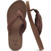 imageKuaiLu Flip Flops for Women with Arch Support Yoga Mat Comfortable Summer Beach Walking Thong Cushion Sandals Slip On Indoor OutdoorBrown