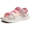 imageKuaiLu Womens Orthopedic Walking Sandals Recovery Sport Outdoor Hiking Water Sandles Thick Athletic Cushion Adjustable Leather Strap Sandals with Comfortable Plantar Fasciitis Arch SupportPink White