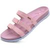 imageKuaiLu Womens Orthotic Slides Comfort Plantar Fasciitis Arch Support Slip on Sandals Ladies Soft Cushion Lightweight Fashion Flat Sandals with Adjustable StrapsPink