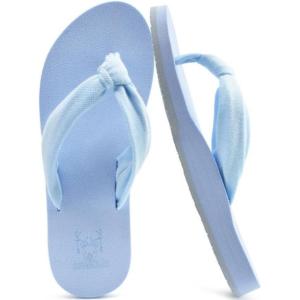 imageKuaiLu Flip Flops for Women with Arch Support Yoga Mat Comfortable Summer Beach Walking Thong Cushion Sandals Slip On Indoor OutdoorBlue
