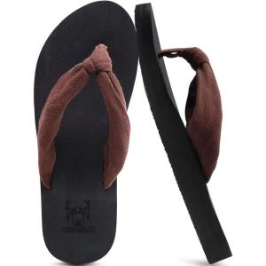 imageKuaiLu Flip Flops for Women with Arch Support Yoga Mat Comfortable Summer Beach Walking Thong Cushion Sandals Slip On Indoor OutdoorDark Brown