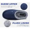 imageKuaiLu Mens Clog Slippers with Arch Support Suede Faux Fur Memory Foam Warm House Shoes Comfortable Slipon Mans Bedroom Indoor Outdoor Slippers Rubber Sole Size 716Blue