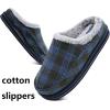 imageKuaiLu Mens Clog Slippers with Arch Support Suede Faux Fur Memory Foam Warm House Shoes Comfortable Slipon Mans Bedroom Indoor Outdoor Slippers Rubber Sole Size 716Darkbule Plaid