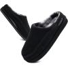 imageKuaiLu Mens Clog Slippers with Arch Support Suede Faux Fur Memory Foam Warm House Shoes Comfortable Slipon Mans Bedroom Indoor Outdoor Slippers Rubber Sole Size 716Felt Black