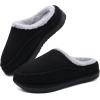 imageKuaiLu Mens Clog Slippers with Arch Support Suede Faux Fur Memory Foam Warm House Shoes Comfortable Slipon Mans Bedroom Indoor Outdoor Slippers Rubber Sole Size 716Blackchoose One Size Down