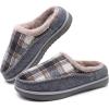 imageKuaiLu Mens Clog Slippers with Arch Support Suede Faux Fur Memory Foam Warm House Shoes Comfortable Slipon Mans Bedroom Indoor Outdoor Slippers Rubber Sole Size 716Grey Plaidchoose One Size Down