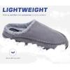 imageKuaiLu Mens Clog Slippers with Arch Support Suede Faux Fur Memory Foam Warm House Shoes Comfortable Slipon Mans Bedroom Indoor Outdoor Slippers Rubber Sole Size 716Grey