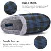 imageKuaiLu Mens Clog Slippers with Arch Support Suede Faux Fur Memory Foam Warm House Shoes Comfortable Slipon Mans Bedroom Indoor Outdoor Slippers Rubber Sole Size 716Darkbule Plaid