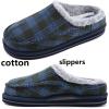 imageKuaiLu Mens Clog Slippers with Arch Support Suede Faux Fur Memory Foam Warm House Shoes Comfortable Slipon Mans Bedroom Indoor Outdoor Slippers Rubber Sole Size 716Darkbule Plaid