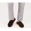imageKuaiLu Mens Clog Slippers with Arch Support Suede Faux Fur Memory Foam Warm House Shoes Comfortable Slipon Mans Bedroom Indoor Outdoor Slippers Rubber Sole Size 716Felt Brown