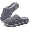 imageKuaiLu Mens Clog Slippers with Arch Support Suede Faux Fur Memory Foam Warm House Shoes Comfortable Slipon Mans Bedroom Indoor Outdoor Slippers Rubber Sole Size 716Greychoose One Size Down