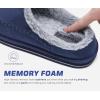 imageKuaiLu Mens Clog Slippers with Arch Support Suede Faux Fur Memory Foam Warm House Shoes Comfortable Slipon Mans Bedroom Indoor Outdoor Slippers Rubber Sole Size 716Blue