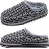imageKuaiLu Mens Clog Slippers with Arch Support Suede Faux Fur Memory Foam Warm House Shoes Comfortable Slipon Mans Bedroom Indoor Outdoor Slippers Rubber Sole Size 716Light Grey Plaid