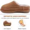 imageKuaiLu Mens Clog Slippers with Arch Support Suede Faux Fur Memory Foam Warm House Shoes Comfortable Slipon Mans Bedroom Indoor Outdoor Slippers Rubber Sole Size 716Khakichoose One Size Down