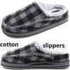 imageKuaiLu Mens Clog Slippers with Arch Support Suede Faux Fur Memory Foam Warm House Shoes Comfortable Slipon Mans Bedroom Indoor Outdoor Slippers Rubber Sole Size 716Deepgrey Plaid