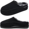 imageKuaiLu Mens Clog Slippers with Arch Support Suede Faux Fur Memory Foam Warm House Shoes Comfortable Slipon Mans Bedroom Indoor Outdoor Slippers Rubber Sole Size 716Felt Black