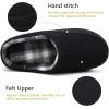 imageKuaiLu Mens Clog Slippers with Arch Support Suede Faux Fur Memory Foam Warm House Shoes Comfortable Slipon Mans Bedroom Indoor Outdoor Slippers Rubber Sole Size 716Felt Black