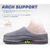 imageKuaiLu Mens Clog Slippers with Arch Support Suede Faux Fur Memory Foam Warm House Shoes Comfortable Slipon Mans Bedroom Indoor Outdoor Slippers Rubber Sole Size 716Grey