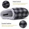 imageKuaiLu Mens Clog Slippers with Arch Support Suede Faux Fur Memory Foam Warm House Shoes Comfortable Slipon Mans Bedroom Indoor Outdoor Slippers Rubber Sole Size 716Deepgrey Plaid