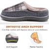 imageKuaiLu Mens Clog Slippers with Arch Support Suede Faux Fur Memory Foam Warm House Shoes Comfortable Slipon Mans Bedroom Indoor Outdoor Slippers Rubber Sole Size 716Grey Plaidchoose One Size Down
