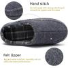 imageKuaiLu Mens Clog Slippers with Arch Support Suede Faux Fur Memory Foam Warm House Shoes Comfortable Slipon Mans Bedroom Indoor Outdoor Slippers Rubber Sole Size 716Felt Grey