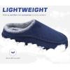 imageKuaiLu Mens Clog Slippers with Arch Support Suede Faux Fur Memory Foam Warm House Shoes Comfortable Slipon Mans Bedroom Indoor Outdoor Slippers Rubber Sole Size 716Blue