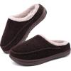 imageKuaiLu Mens Clog Slippers with Arch Support Suede Faux Fur Memory Foam Warm House Shoes Comfortable Slipon Mans Bedroom Indoor Outdoor Slippers Rubber Sole Size 716Brownchoose One Size Down
