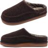 imageKuaiLu Mens Clog Slippers with Arch Support Suede Faux Fur Memory Foam Warm House Shoes Comfortable Slipon Mans Bedroom Indoor Outdoor Slippers Rubber Sole Size 716Felt Brown