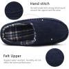 imageKuaiLu Mens Clog Slippers with Arch Support Suede Faux Fur Memory Foam Warm House Shoes Comfortable Slipon Mans Bedroom Indoor Outdoor Slippers Rubber Sole Size 716Felt Blue