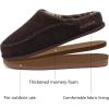 imageKuaiLu Mens Clog Slippers with Arch Support Suede Faux Fur Memory Foam Warm House Shoes Comfortable Slipon Mans Bedroom Indoor Outdoor Slippers Rubber Sole Size 716Felt Brown