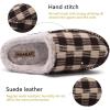 imageKuaiLu Mens Clog Slippers with Arch Support Suede Faux Fur Memory Foam Warm House Shoes Comfortable Slipon Mans Bedroom Indoor Outdoor Slippers Rubber Sole Size 716Borwnkhaki Plaid