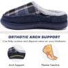 imageKuaiLu Mens Clog Slippers with Arch Support Suede Faux Fur Memory Foam Warm House Shoes Comfortable Slipon Mans Bedroom Indoor Outdoor Slippers Rubber Sole Size 716Blue Plaidchoose One Size Down